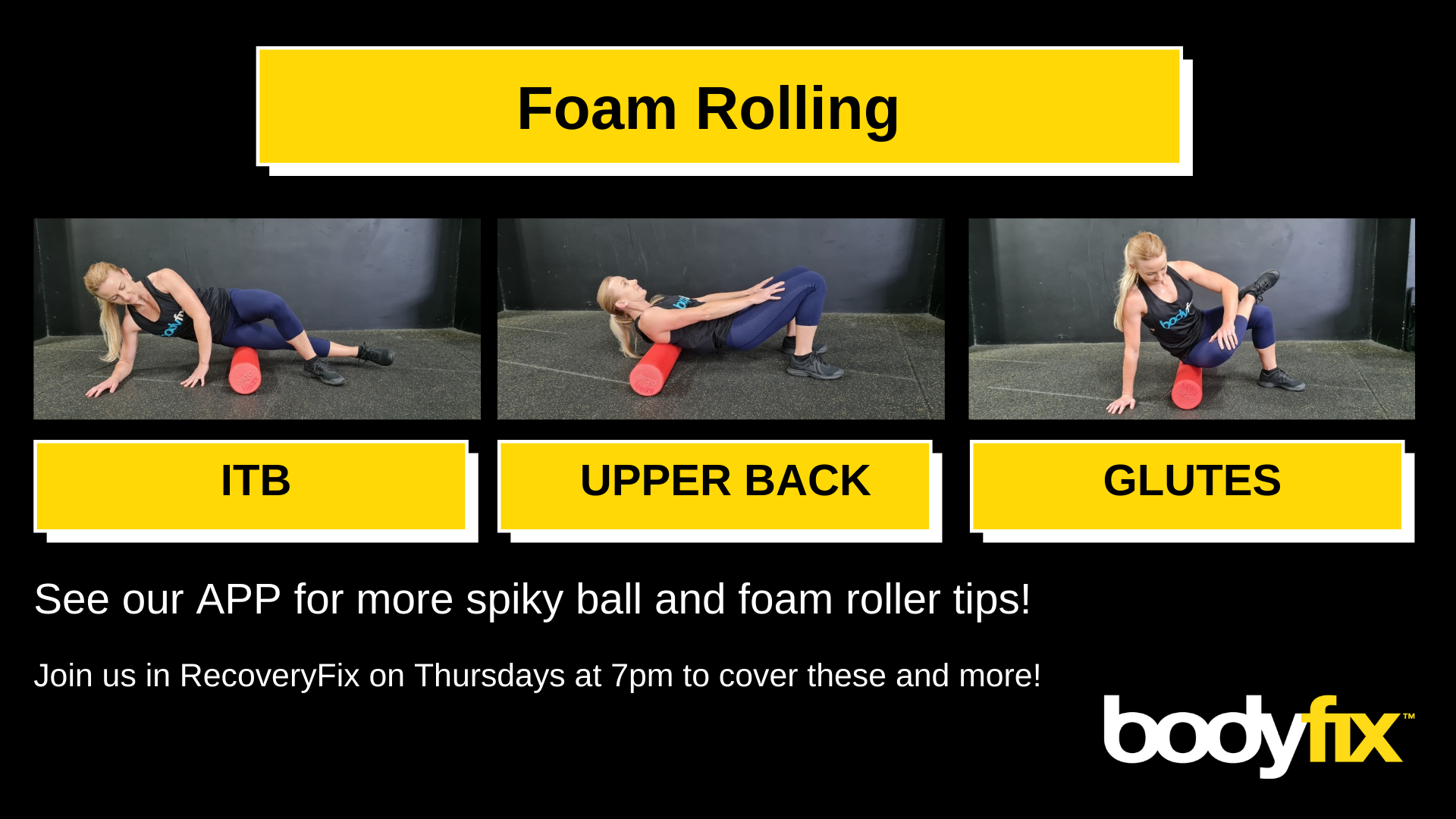 Mitchy using foam rollers
